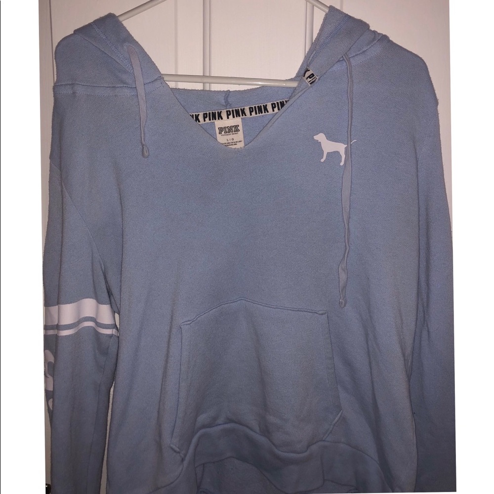 Baby blue and white pink hoodie